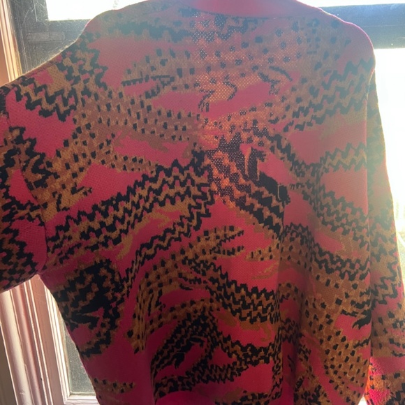 FARM Rio CROCO Vibrant Pink and Black Cardigan XL - Picture 2 of 5